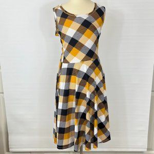 LuLaRoe Yellow & Black Plaid Sleeveless Dress ((size XS))